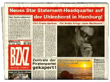 Newspaper showing Frank Gerber